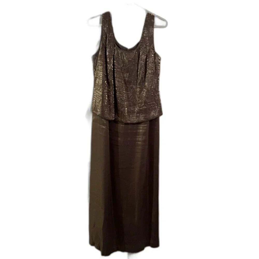 David's Bridal Dress and Jacket Mother of the Bride Groom 16WP Bown Bronze - Picture 3 of 6